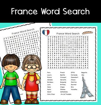 France Word Search Worksheet Prinatble By LailaBee TPT