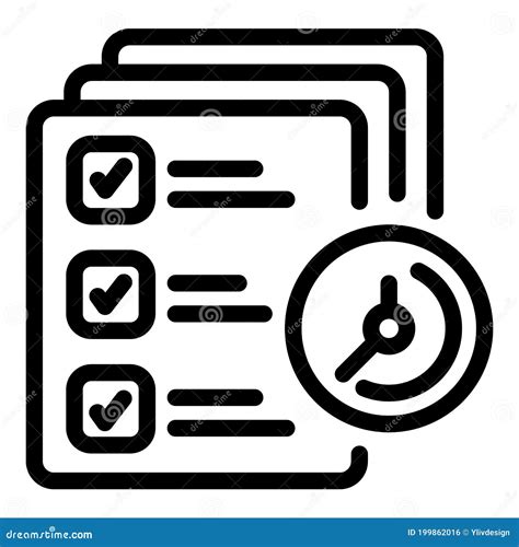 Final Exam Test Icon Outline Style Stock Vector Illustration Of