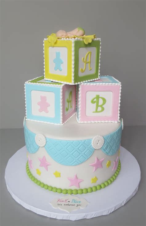 Abc Blocks Baby Shower Baby Blocks Cake Baby Shower Cake Decorations