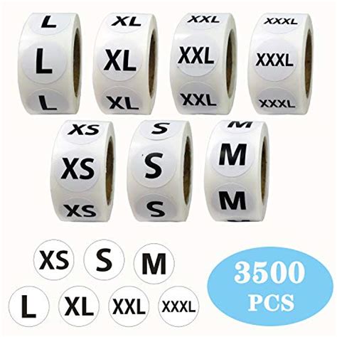 Pcs Clothing Size Stickers Labels Round Self Adhesive Size