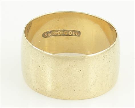 Antique K Yellow Gold Plain Cigar Wedding Band Victorian Mm