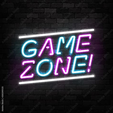 Vector Realistic Isolated Neon Sign Of Game Zone For Template And