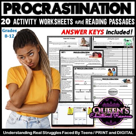 Procrastination Activity Worksheets Procrastinate Overcoming