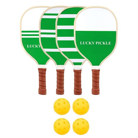 kesoto 4Pcs Wooden Pickleball Rackets and Ball Professional Pickleball ...