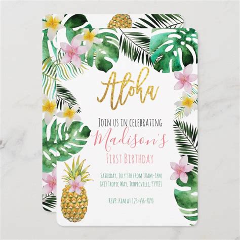 Invitation Tropicale D Anniversaire D Ananas Zazzle Fr