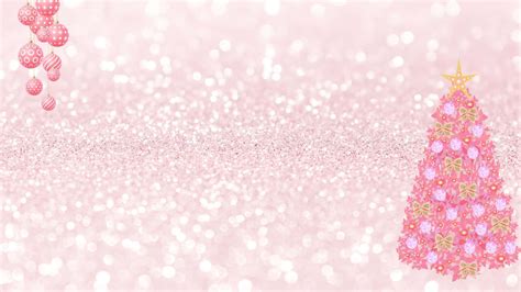 Download A Pink Christmas Tree With Gold Ornaments On A Glitter