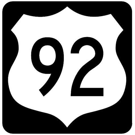 Highway 92 Sign With Black Border Sticker