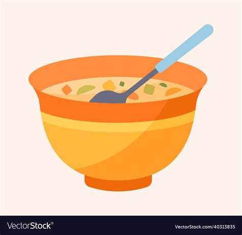 Soup In Plate Royalty Free Vector Image VectorStock