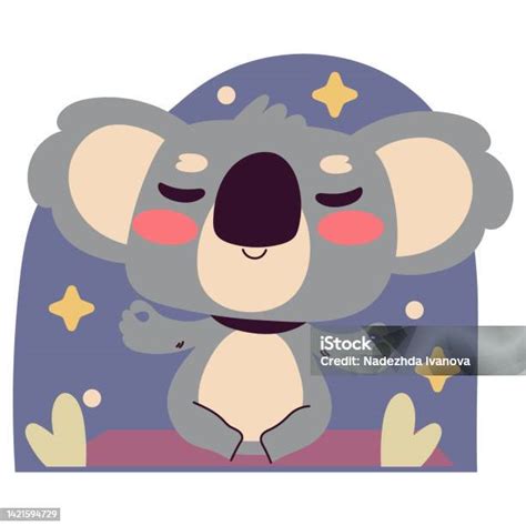 Kartun Yang Digambar Tangan Set Stiker Koala Naif Ilustrasi Vektor Ilustrasi Stok Unduh Gambar