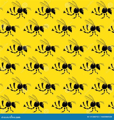 Bee Flying On Yellow Color Background Stock Photo Image Of Honey