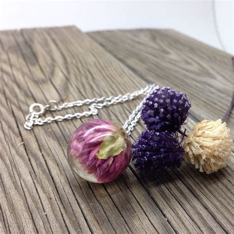 Dried Flower Necklace Nature Jewelry Resin Flower Jewelry