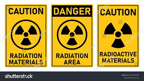 Caution Danger Radioactive Radiation Material Signage Stock Vector ...