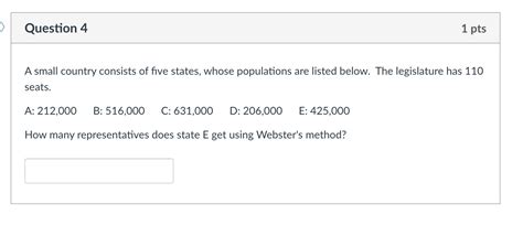 Solved A Small Country Consists Of Five States Whose Chegg