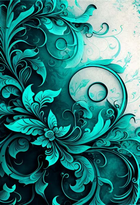 Free Turquoise Flower Background