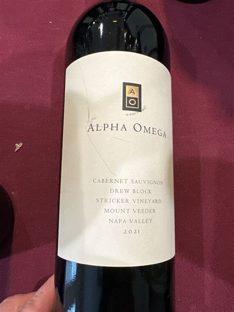 2021 Alpha Omega Cabernet Sauvignon Drew Block Stricker Vineyard Usa