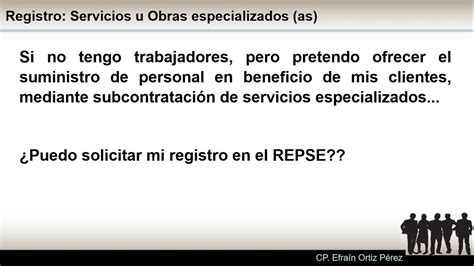 Registro ante el REPSE de empresas de subcontratación de servicios