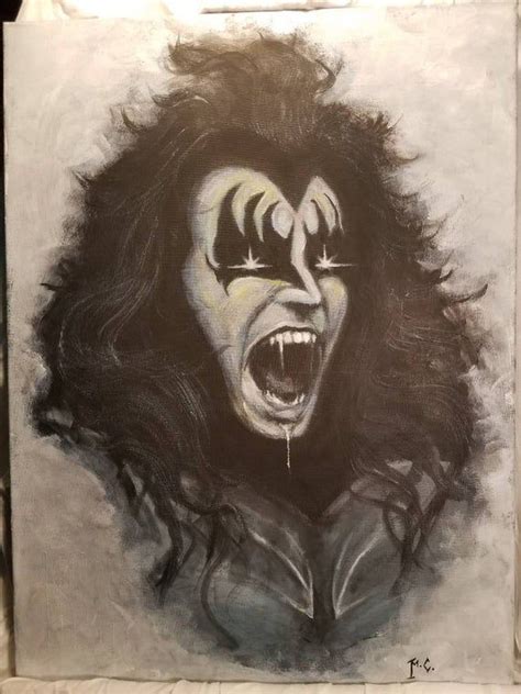 Kiss Band Painting Gene Simmons Original Painting Kiss Band Kiss