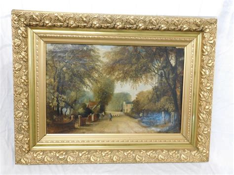 Lot 19th C English Village Painting