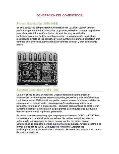 Arriba 107 Imagen Computadoras De Segunda Generacion Caracteristicas