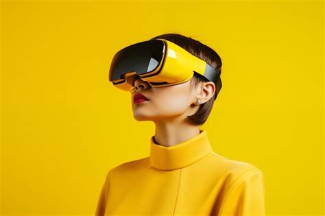 Premium Photo A Woman Wearing A Yellow Dress And Goggles