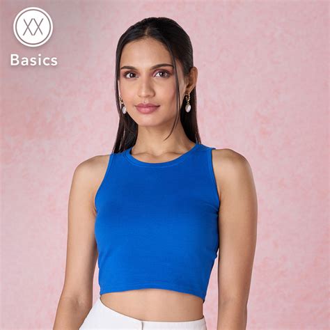 Twenty Dresses By Nykaa Fashion Basics Electric Blue Solid Sleeveless