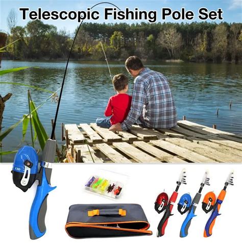 Kids Telescopic Fishing Pole Set Portable Lightweight Grip Fishing Rod