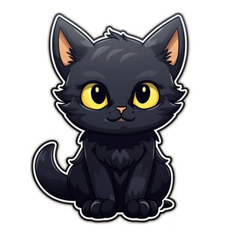 Premium AI Image | Cute cartoon black cat isolated on white background ...