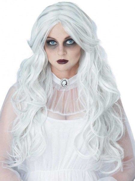 Supernatural Long Curly Womens White Ghost Wig Halloween Wigs Wigs