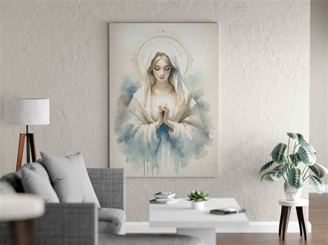 Mother Mary Watercolor Painting Virgin Mary the Holy Mother Christian ...