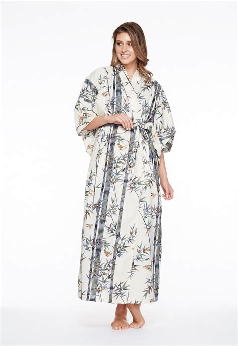 Exquisite Bamboo Womens Plus Size Cotton Kimono Robe Beautiful Robes