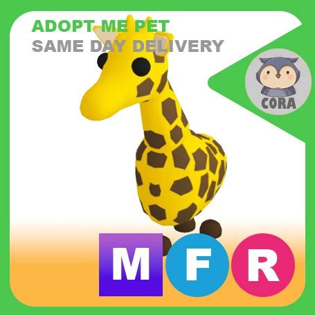 Roblox Adopt Me Giraffe Mfr Mega Neon Fly Ride Video Gaming Video