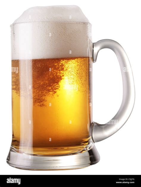 Frosty Glass Of Light Beer Isolated On A White Background File