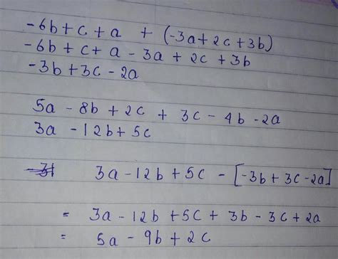 Subtract The Sum Of 6b C A And 3a 2c 3bfrom The Sum Of 5a 8b 2c