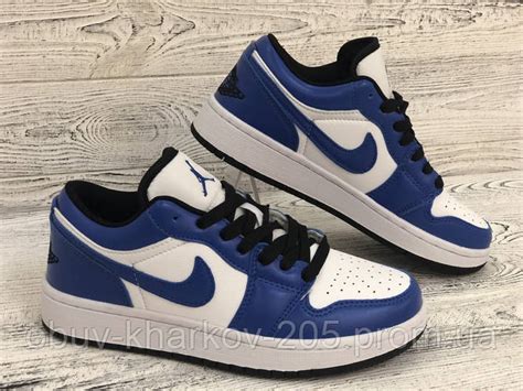 Купить Женские кроссовки Nike Air Jordan 1 Low бело-сине-черные. Новая ...
