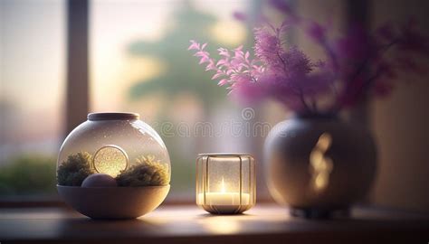 A Vase Filled With Flowers Next To A Candle And A Vase Filled With