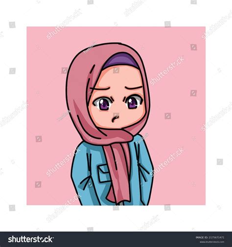 Illustration Female Character Wearing Hijab Vector Stock Vector Royalty Free 2175671471