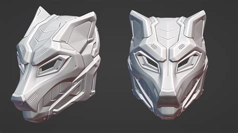 STL File EVO WOLF COSPLAY SCI FI MASK DIGITAL STL FILE FOR 3D