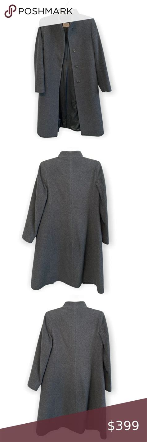 Cinzia Rocca Icons Wool And Cashmere Blend Coat Size Charcoal Grey