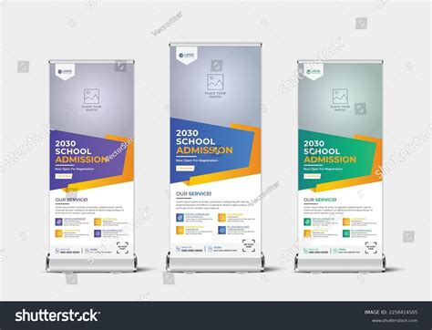 Education Roll Up Banner And Rack Card Template Royalty Free Stock