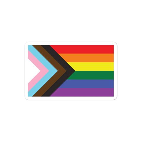 Progress Pride Flag Vinyl Sticker Gay Pride Flag Lgbtq Etsy