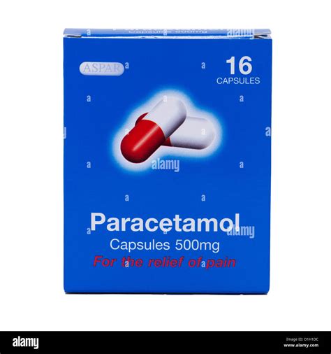 packet  paracetamol capsules  pain relief   white background