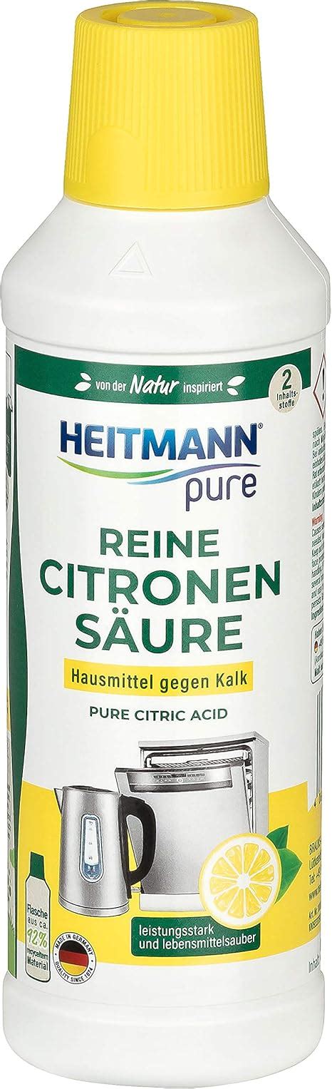 Heitmann Pure Reine Citronens Ure Kologischer Bio Entkalker