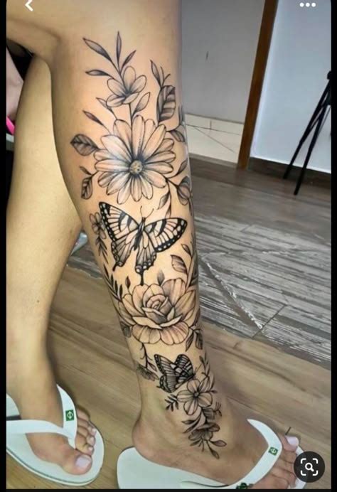 Tatuagem Atrás Da Perna Feminina Delicada - Tatuagem Na Perna Delicada Feminina