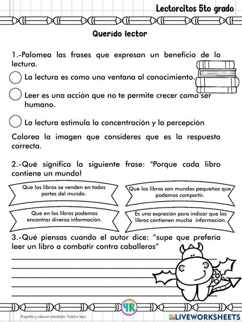 Lectura Worksheet