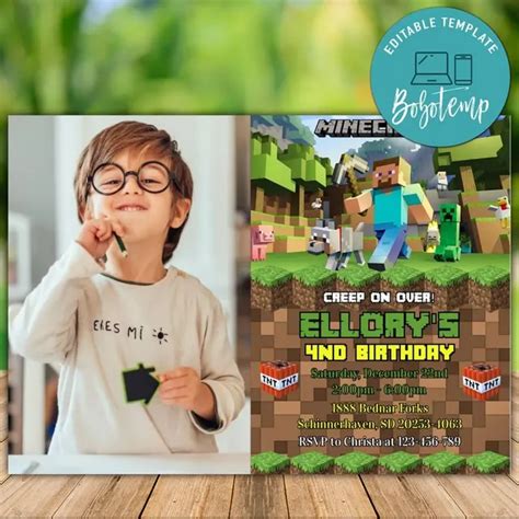 Minecraft Birthday Invitations