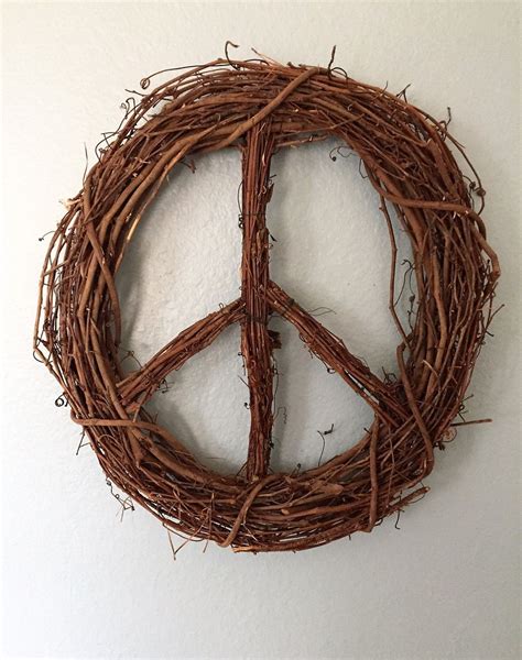 Peace Sign Wreath No Lights Added Peace Sign Grape Vine Wreath Peace