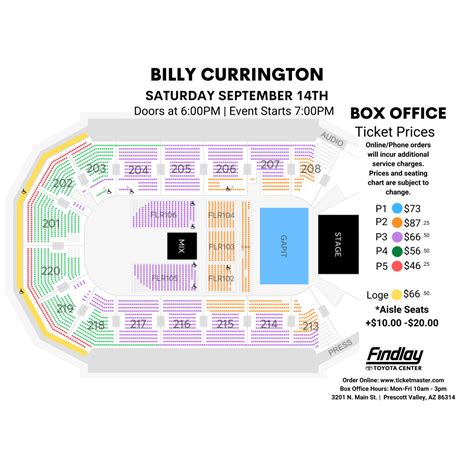Seating Charts Findlay Toyota Center