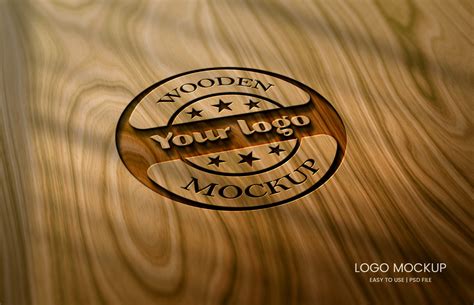 Photorealistic Laser Cut Engraved Wood Logo Mockup 60 Off