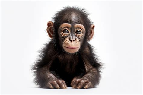 Premium AI Image | A baby Chimpanzee with white background