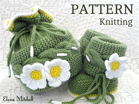 Knitting PATTERN Baby Set Baby Shoes Knitted Baby Hat Pattern | Etsy